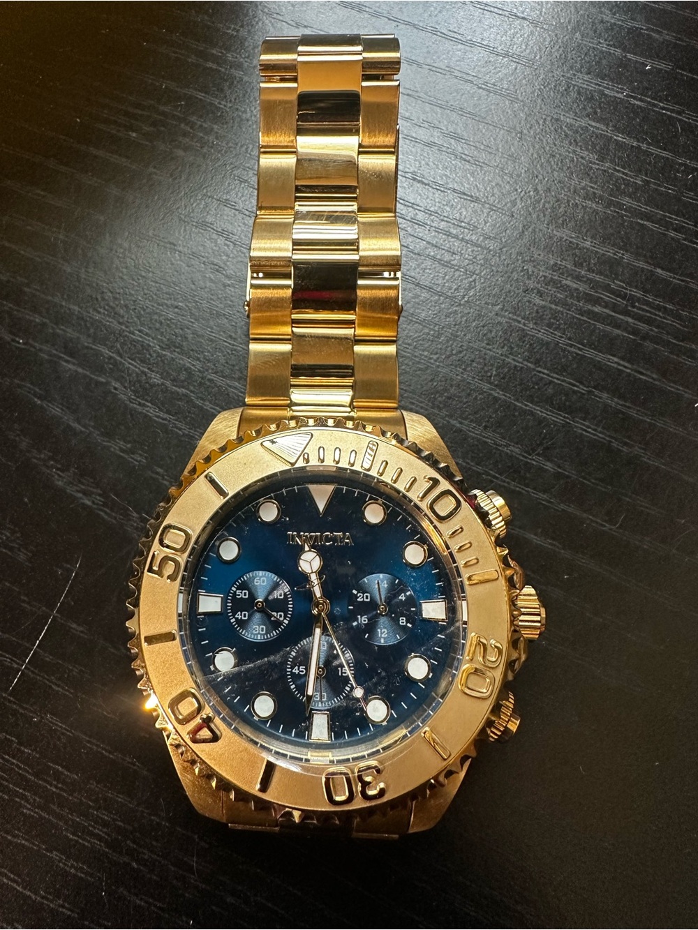 Invicta Gold and Blue Men's Chronograph Pro Diver
